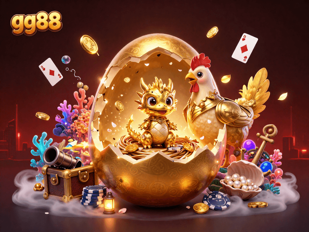 Experience thrilling gameplay with gg88's vibrant casino scene filled with golden treasure and dynamic elements.