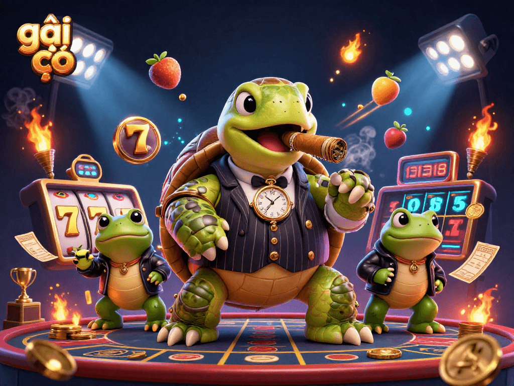 Experience high-stakes gaming with gái gọi characters in a vivid casino illustration.