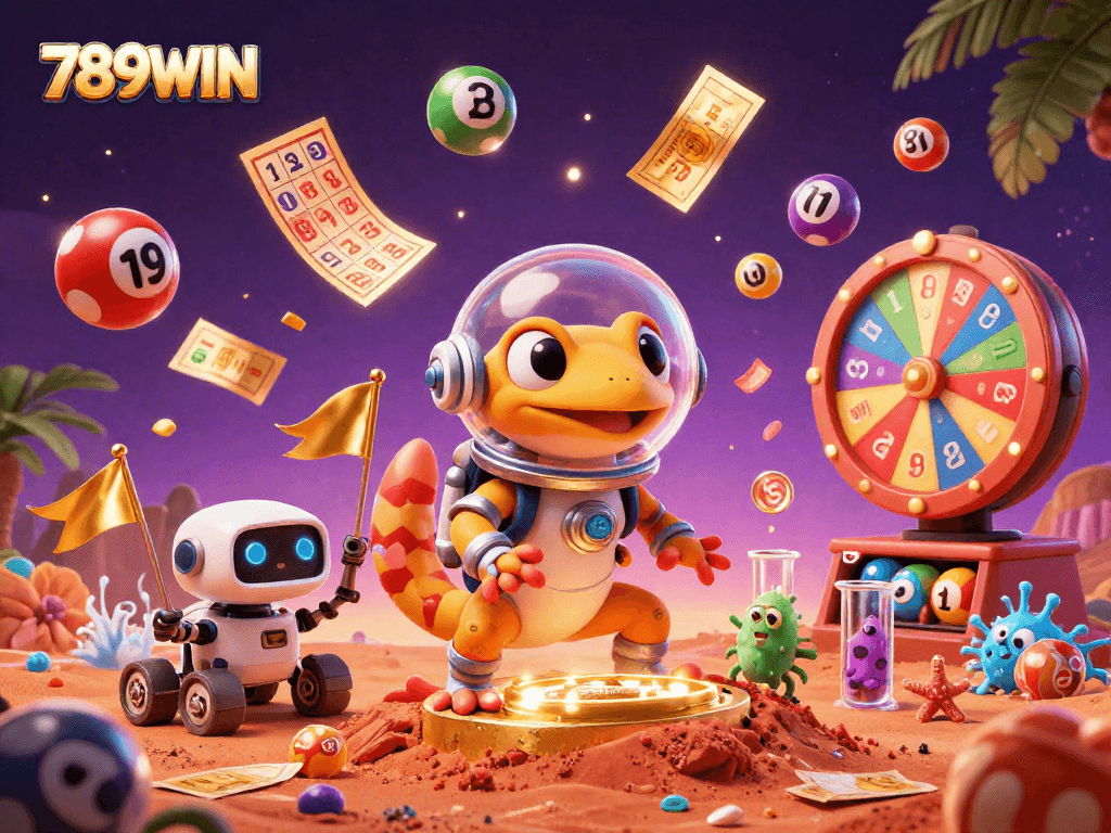 Bettors explore the vibrant 789WIN casino, filled with dynamic lottery elements and excitement.