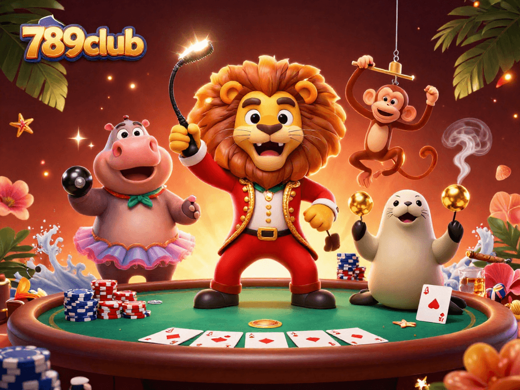 Engage in vibrant casino action at 789club with dynamic characters and poker elements.