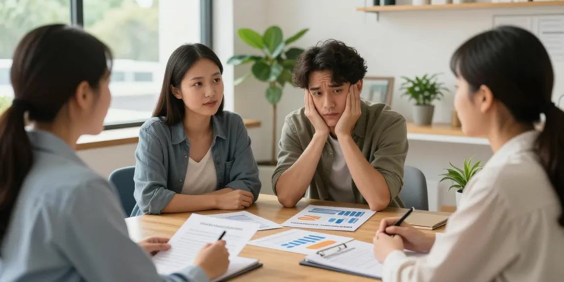 Family discussing consolidation options with a financial counselor in a welcoming office.