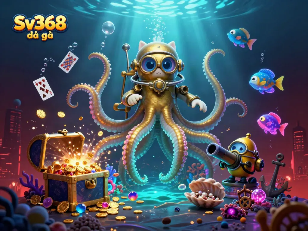Experience Sv368 đá gà with a dynamic illustration of fortune and excitement in the gambling world.