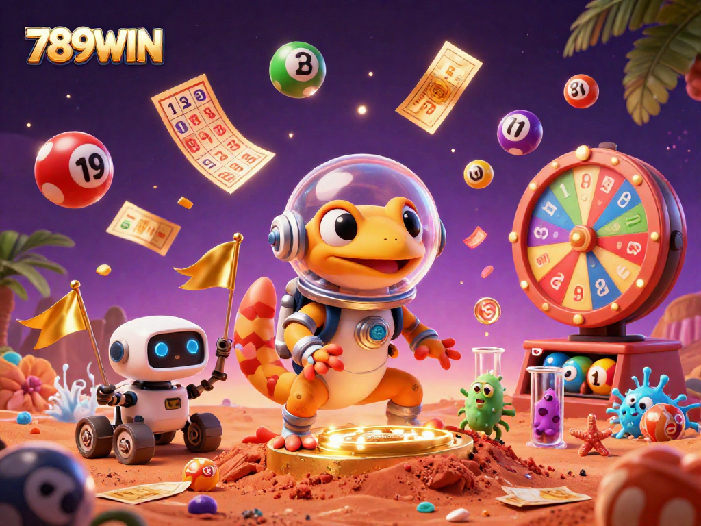 Bettors explore the vibrant 789WIN casino, filled with dynamic lottery elements and excitement.
