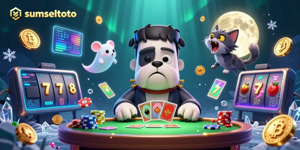 Engage with the thrilling world of gambling through the vibrant sumseltoto scene featuring unique characters and elements.