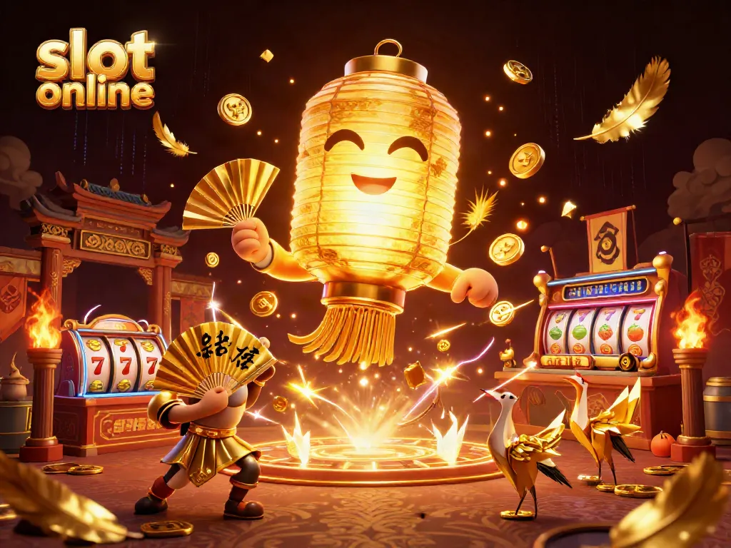 Experience excitement with slot online games amidst a vibrant, sparkling casino scene.