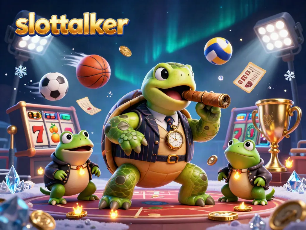Experience slottalker with vibrant 3D cartoon characters amidst interactive casino elements and dynamic action.