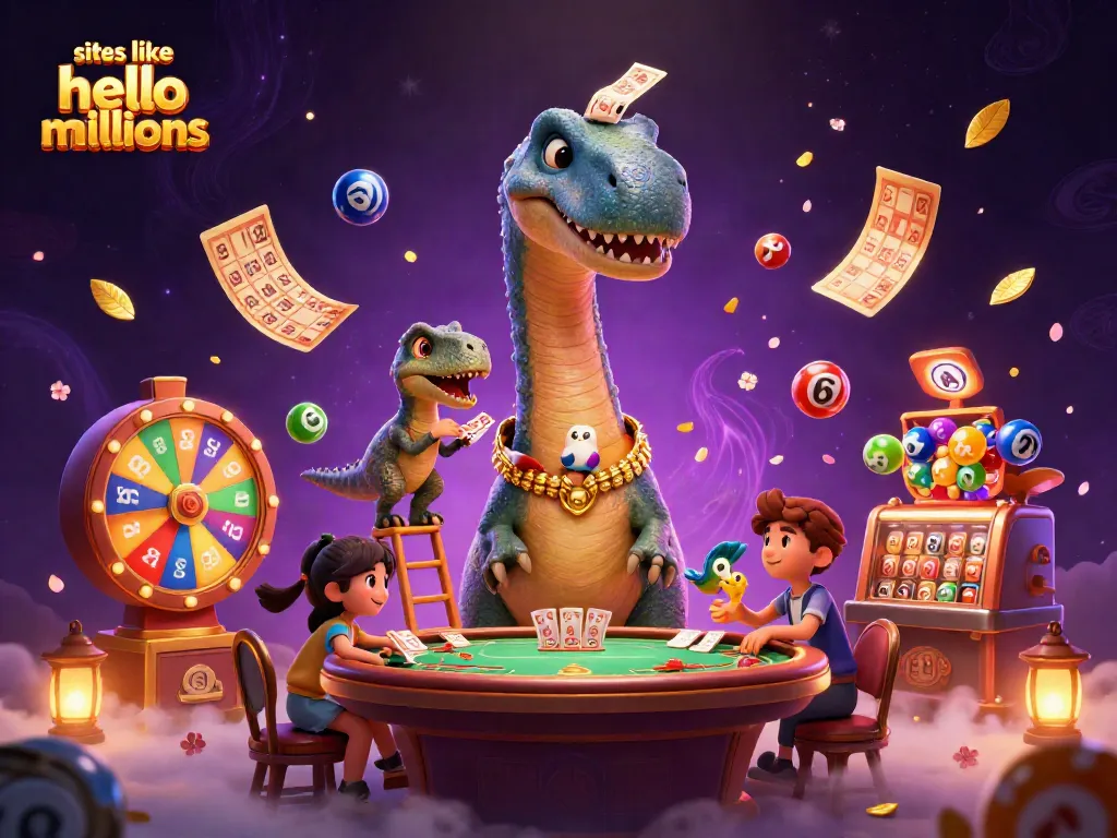 Engage in exciting gameplay at sites like hello millions, showcasing vibrant 3D characters and dynamic casino elements.