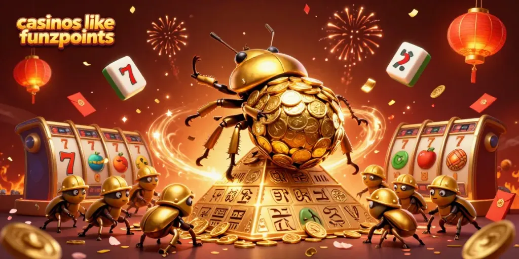 Experience thrilling gameplay at casinos like Funzpoints featuring enticing slot machines and vibrant casino symbols.