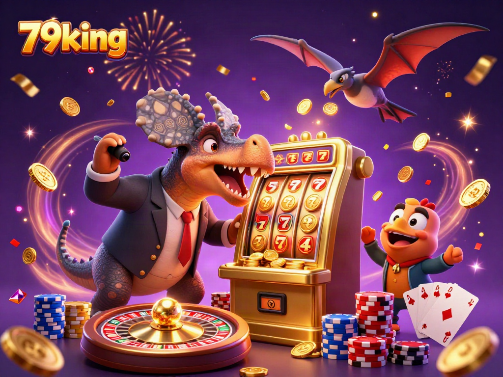 Experience the thrill of 79king as dinosaurs bring luck with golden slot jackpots and coins.