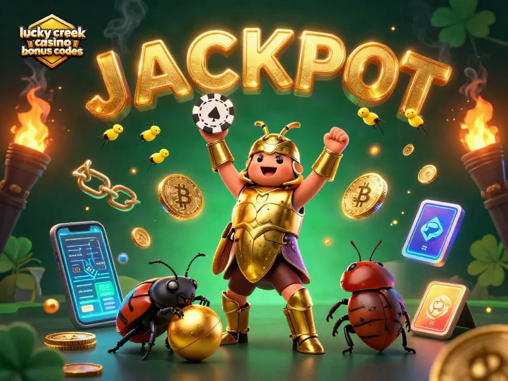 Engage with lucky creek casino bonus codes in this vibrant illustration showcasing victory, excitement, and prosperity.