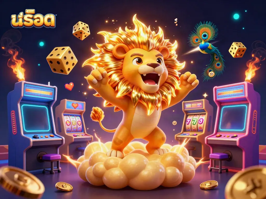 สล็อตที่ปรากฏในภาพประกอบ 3D ที่เต็มไปด้วยสีสันและรายละเอียดที่เย้ายวนของคาสิโนออนไลน์