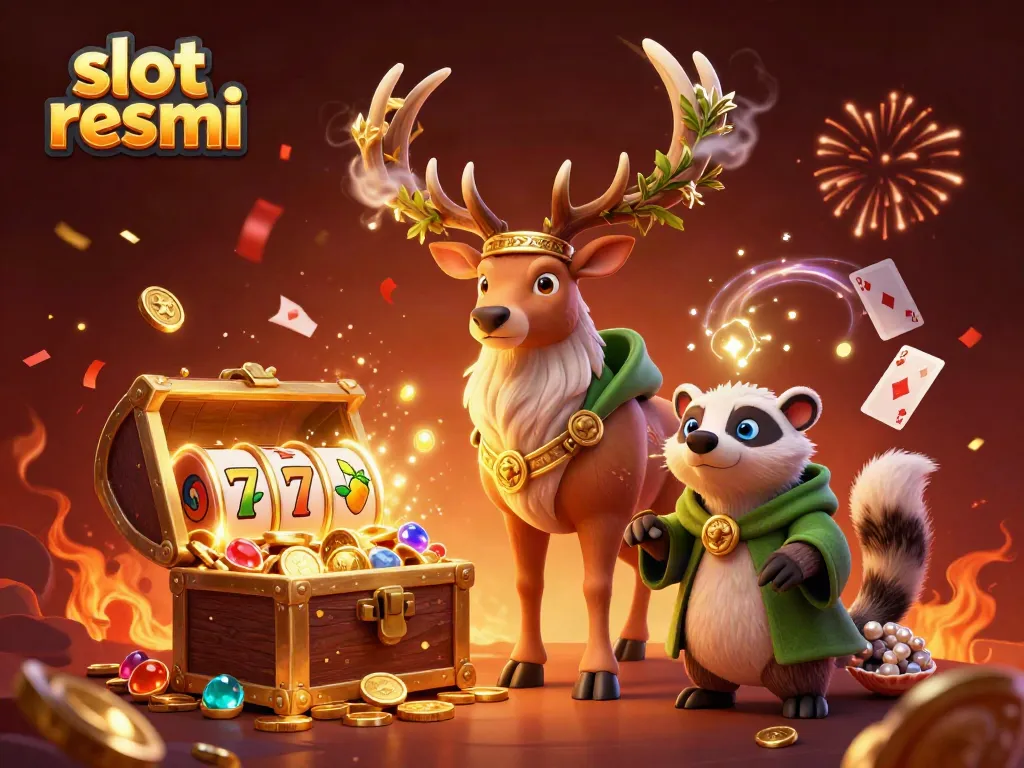 Experience exhilarating moments with slot resmi as mythical creatures gather around vibrant game elements.