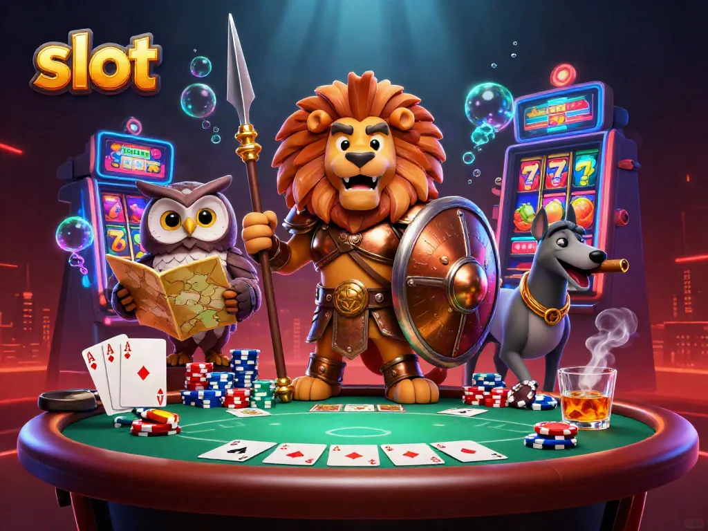 Engage with vibrant slot gaming scene featuring heroic characters and slot machine elements.