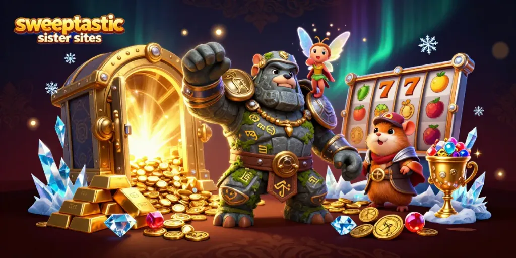 Sweeptastic sister sites offer rich rewards with ancient guardians and vibrant gaming elements.