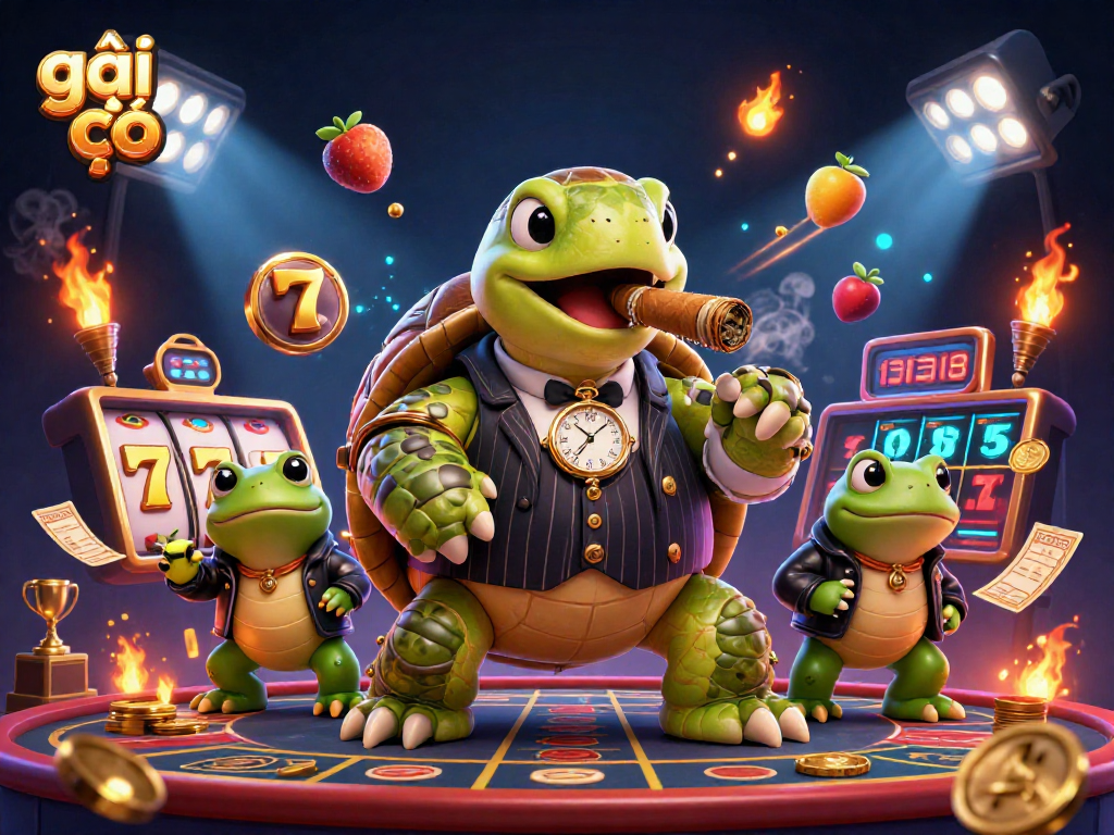 Experience high-stakes gaming with gái gọi characters in a vivid casino illustration.