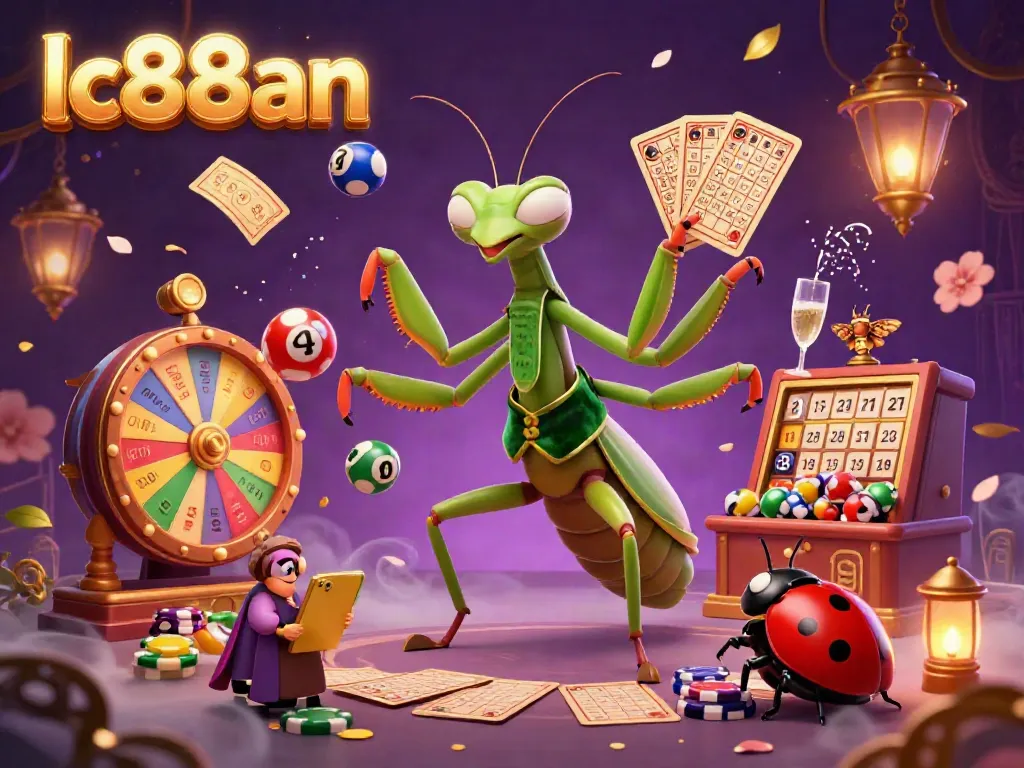 Experience exciting gameplay with lc88an as colorful lottery balls bounce around vibrant characters in a rich casino setting.
