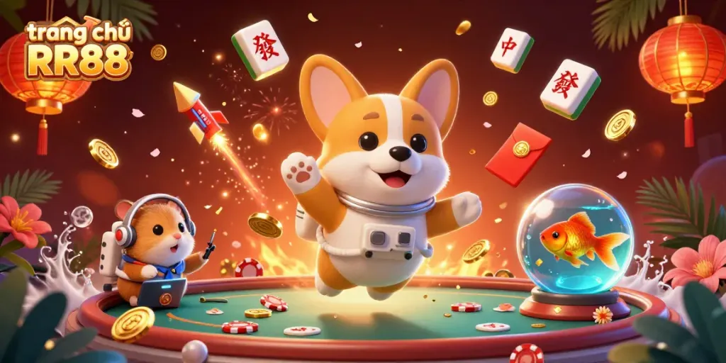 Experience the excitement of various games at trang chủ RR88, featuring dynamic casino scenes and engaging visuals.