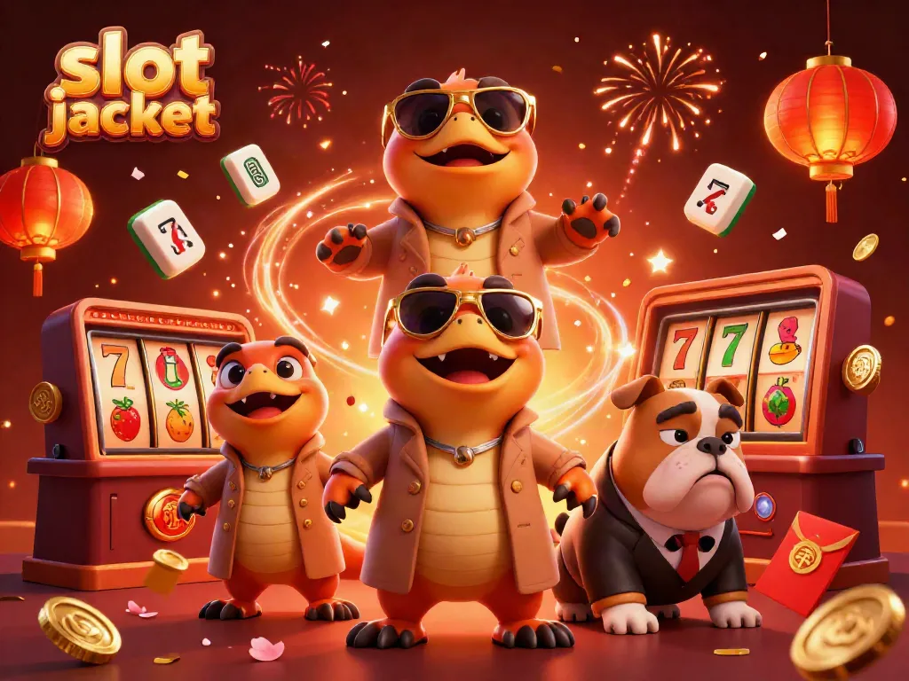 Experience exciting slot jackpot action with animated raptors in a trench coat at a casino.