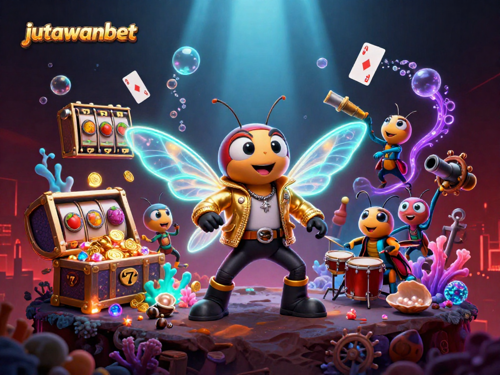 Experience the excitement of jutawanbet with vibrant slot games, gold coins, and engaging characters.